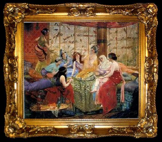 framed  unknow artist Arab or Arabic people and life. Orientalism oil paintings  227, ta009-2
